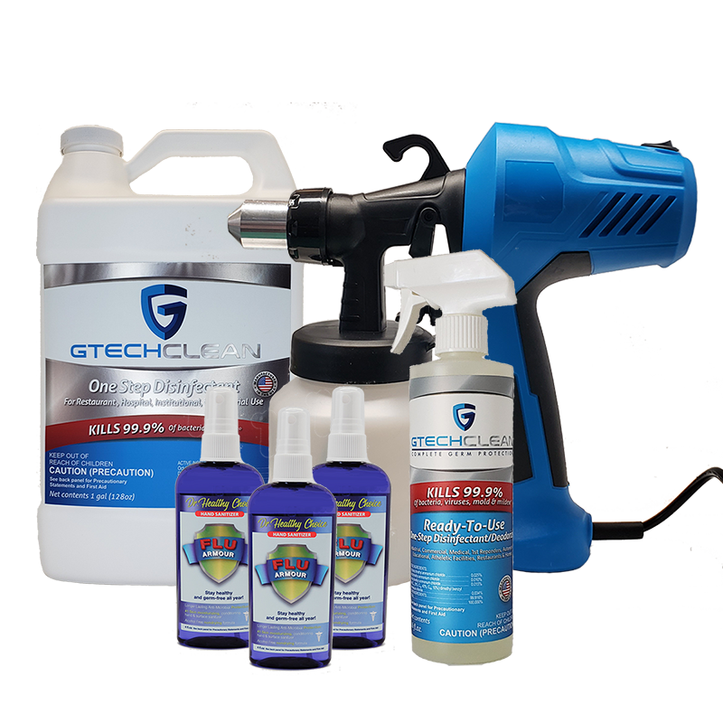 Business Covid19 Protection KitFogger, 1 gallon Gtech Clean, 1 16 oz